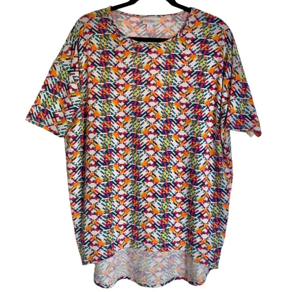 Lularoe Geometric Hi-Low Dolman Stretch Top - Picture 1 of 7